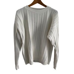 Northern Reflections Vintage Women’s Cream Cotton Crew Neck Sweater Size L